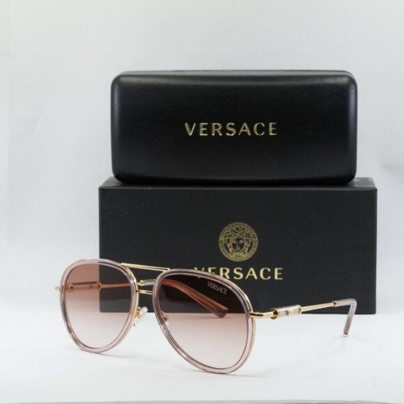 FINAL PRICE NEW VERSACE VE2260 100213 BROWN PINK GRADIENT SUNGLASSES - Picture 1 of 10
